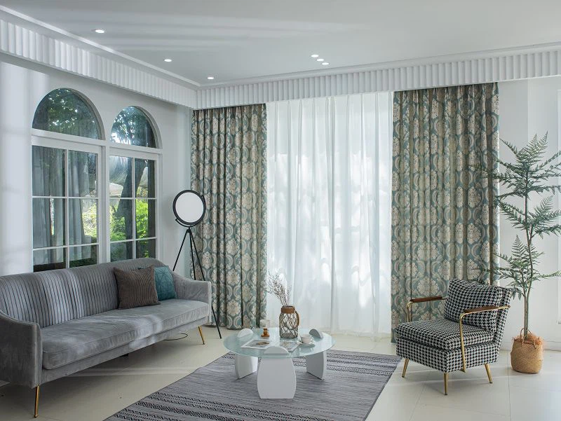 Gouden draad Europese bloemengordijnstof